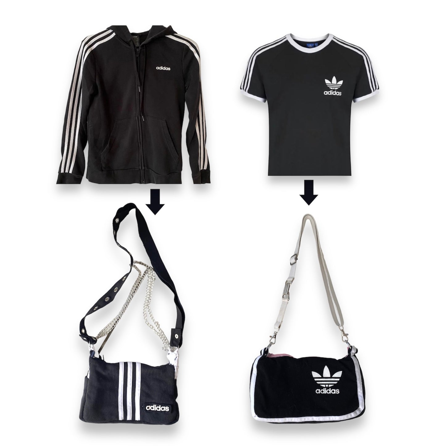 UPCYCLED BAG WHITE STRIPES