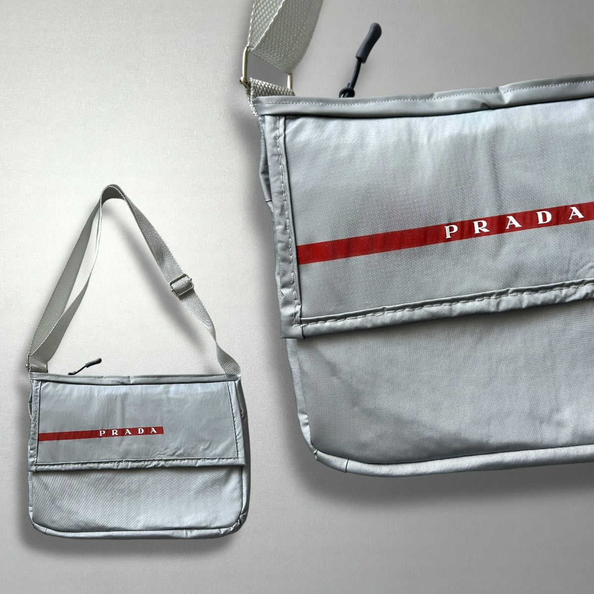 UPCYCLED PRADA DUSTBAG MESSENGER BAG