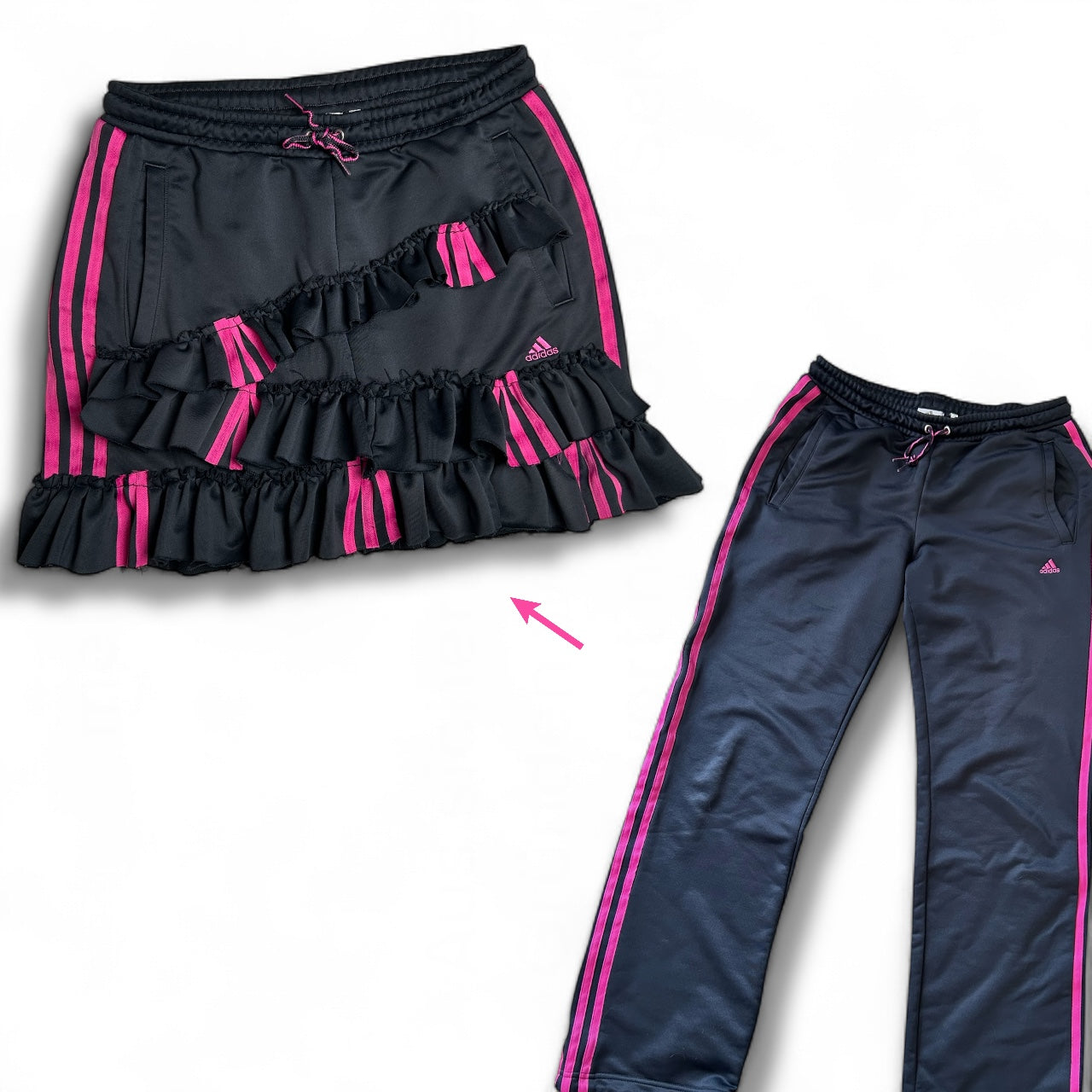 UPCYCLED PINK STRIPES SKIRT