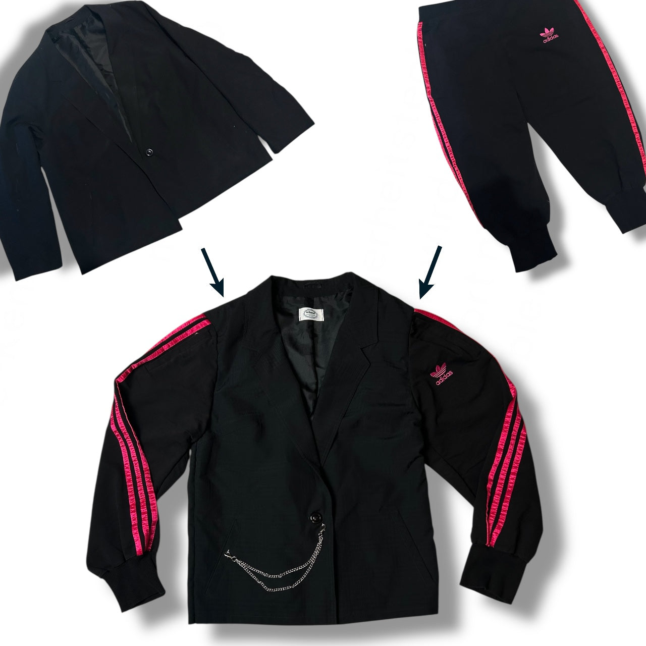 UPCYCLED BLAZER STRIPED PINK