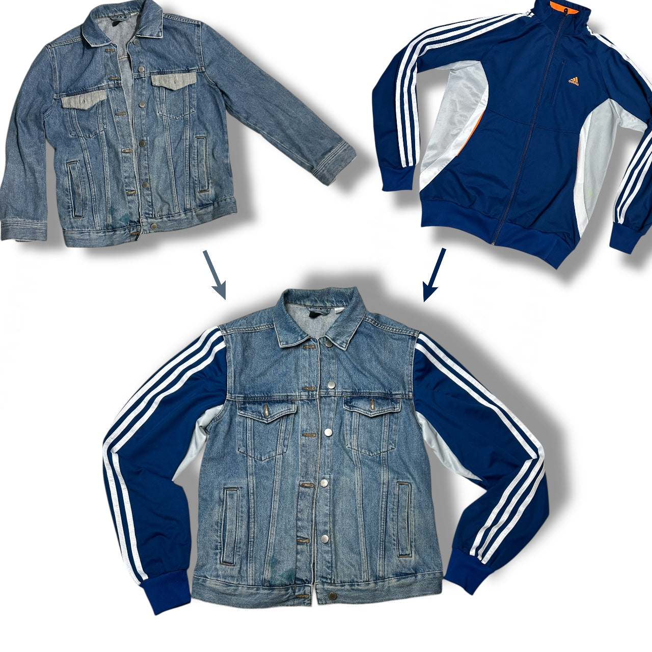 UPCYCLED DENIM JACKET STRIPES