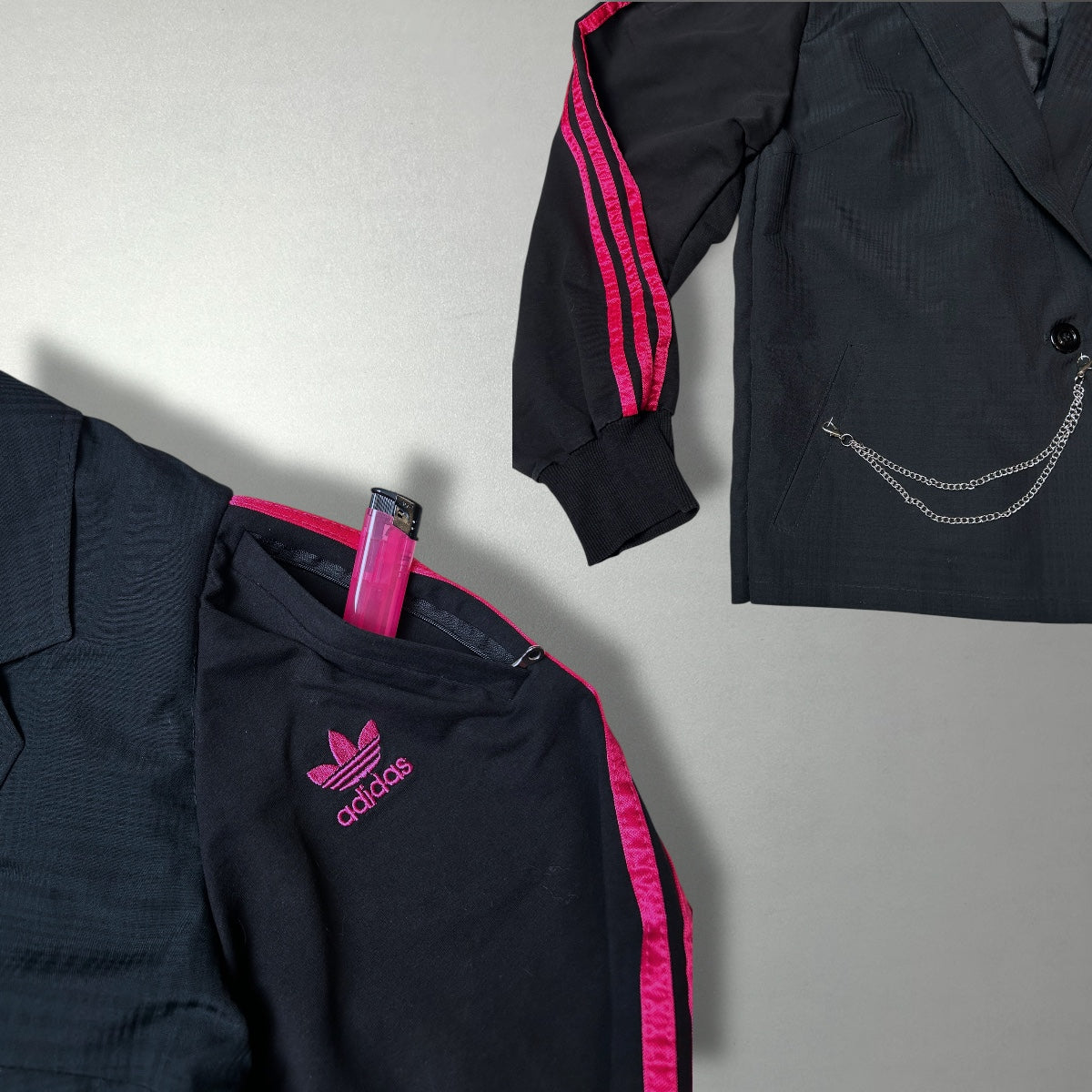 UPCYCLED BLAZER STRIPED PINK