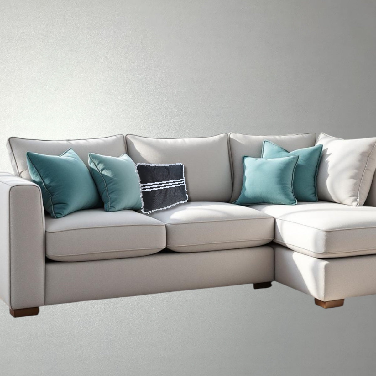 UPCYCLED PILLOW STRIPES GREY
