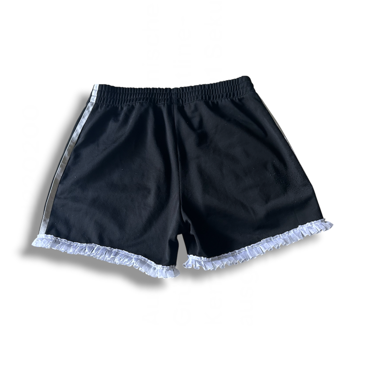 UPCYCLED BLACK SHORTS LACE