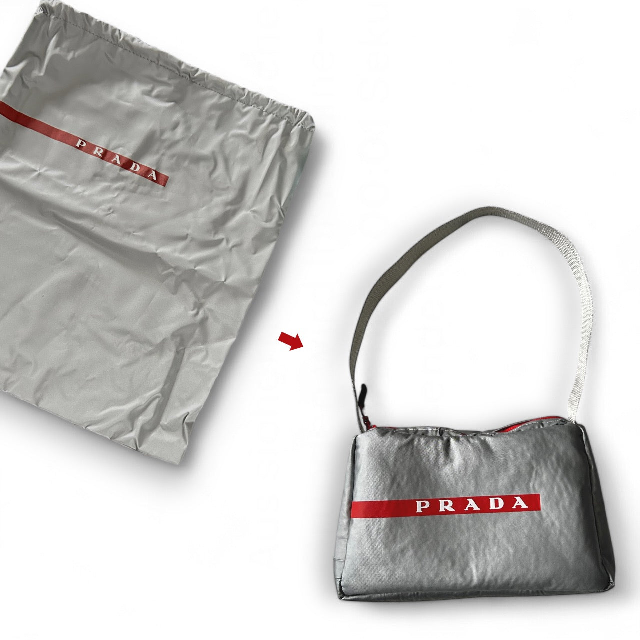 UPCYCLED PRADA DUSTBAG BAG