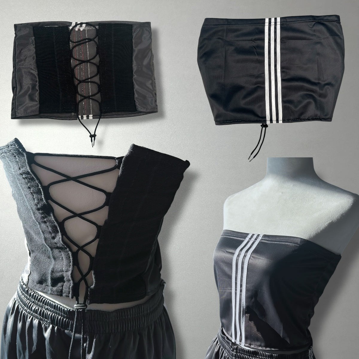 UPCYCLED TOP STRIPES GREY