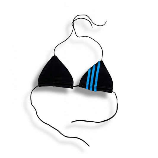 UPCYCLED BIKINI TOP BLUE STRIPES