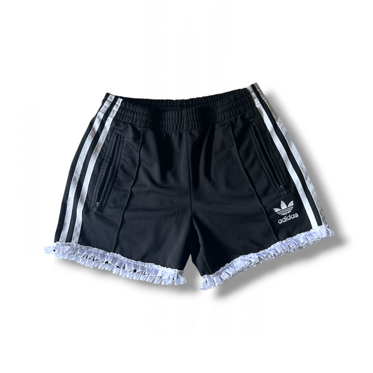 UPCYCLED BLACK SHORTS LACE