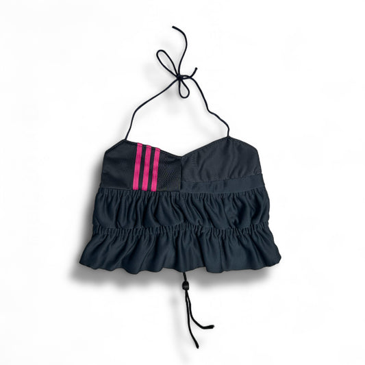 UPCYCLED SCRUNCH TOP PINK STRIPES