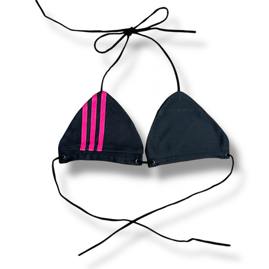 UPCYCLED BIKINI TOP PINK STRIPES