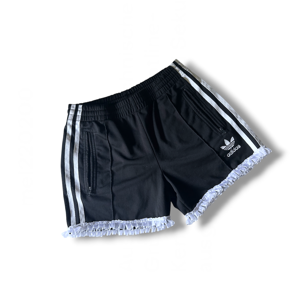 UPCYCLED BLACK SHORTS LACE